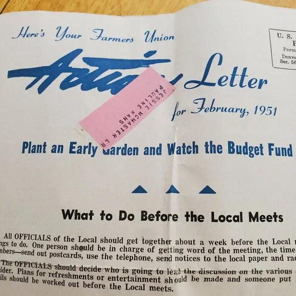 1951 Farmers Union Action Letter February Lincoln Gettysburg Address Edison - Picture 7 of 12